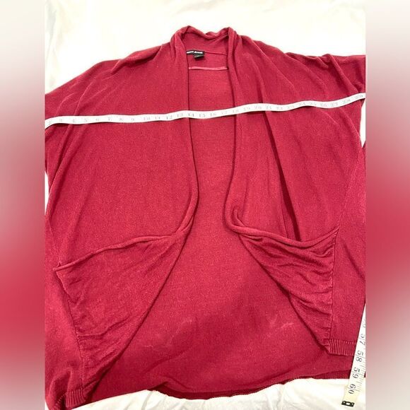 DKNJ Jeans burgundy long sleeve cardigan deep front pockets size small - Picture 5 of 6